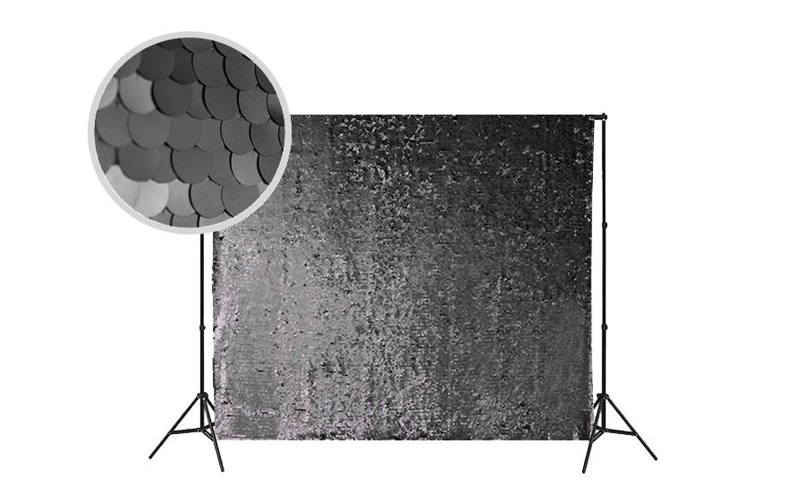black sequin photo booth backdrop rental